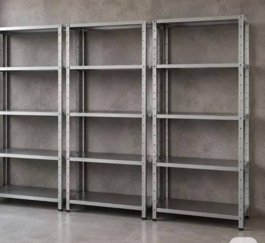 Estante de Aço Galvanizada — Módulos em Sequência
